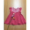 casual solid color crochet lace girls viscose dress